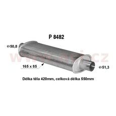 UNIVERZÁLNÍ TLUMIČ PLOCHÝ (TRUBKA 51 MM, DÉLKA 55 CM) (TĚLO 16,5X8,5 CM, DÉLKA 42 CM) FENNO