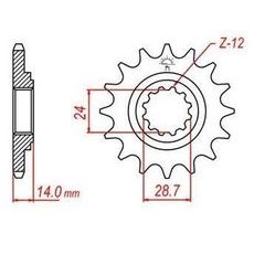 REŤAZOVÉ KOLIESKO PRE SEKUNDÁRNE REŤAZY TYPU 530, JT - ANGLICKO (17 ZUBOV)
