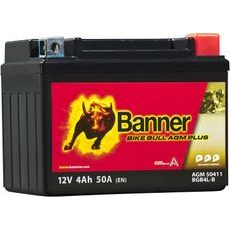 BATERIE AGM PLUS 12V, BGB4L-B, 4AH, 50A, BANNER BIKE BULL AGM PLUS 120X70X91