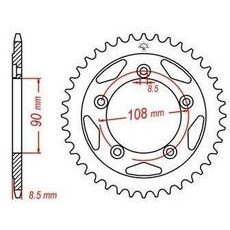 OCEĽOVÁ ROZETA PRE SEKUNDÁRNE REŤAZY TYPU 520, JT - ANGLICKO (38 ZUBOV)