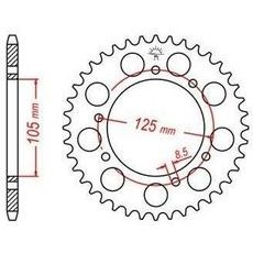 OCEĽOVÁ ROZETA PRE SEKUNDÁRNE REŤAZY TYPU 420, JT - ANGLICKO (45 ZUBOV)