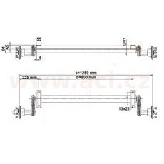 NÁPRAVA KNOTT G 13 (1300 KG) ROZTEČ PATEK 800 MM, NÍZKÉ PATKY (4X100) ORIGINÁL