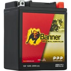 BATERIE AGM PLUS 12V, BGB14L-A2, 12AH, 200A, BANNER BIKE BULL AGM PLUS 134X89X166