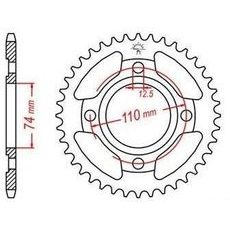 OCEĽOVÁ ROZETA PRE SEKUNDÁRNE REŤAZY TYPU 530, JT - ANGLICKO (39 ZUBOV)