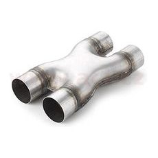 UNIVERZÁLNÍ DVOJITÁ TRUBKA VÝFUKU TVARU X, VNITŘNÍ PRŮMĚR 50MM NEREZ
