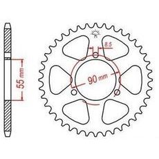 OCEĽOVÁ ROZETA PRE SEKUNDÁRNE REŤAZY TYPU 428, JT - ANGLICKO (46 ZUBOV)