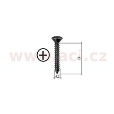 SAMOŘEZNÝ KŘÍŽOVÝ VRUT ČERNÝ POZINK FE (SADA 20 KS) (4,2 MM, 25 MM)