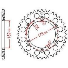 OCEĽOVÁ ROZETA PRE SEKUNDÁRNE REŤAZY TYPU 520, JT - ANGLICKO (43 ZUBOV)