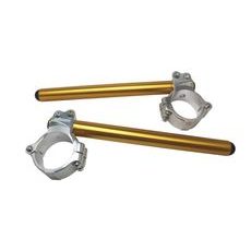ALUMINIUM-FORGED CLIP-ONS ACCOSSATO CP003 WITH METAL CLAMP COMPOSED OF 2 HALF-RINGS 10 DEGREES INCLINATION, GOLD