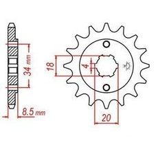REŤAZOVÉ KOLIESKO PRE SEKUNDÁRNE REŤAZY TYPU 520, JT - ANGLICKO (13 ZUBOV)