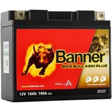 BATERIE AGM PLUS 12V, BGT12B-4, 10AH, 190A, BANNER BIKE BULL AGM PLUS 150X70X130