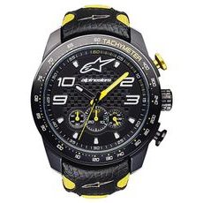 hodinky TECH RACE CHRONO, ALPINESTARS (černá/žlutá, kožený pásik)