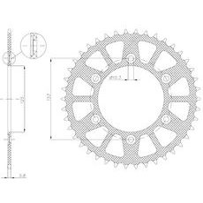 OCEĽOVÁ ROZETA PRE SEKUNDÁRNE REŤAZY TYPU 520, BRAKING (48 ZUBOV)