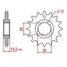 REŤAZOVÉ KOLIESKO PRE SEKUNDÁRNE REŤAZY TYPU 630, JT - ANGLICKO (15 ZUBOV)