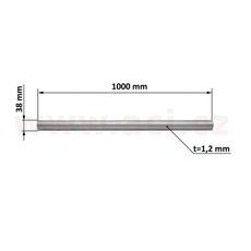 UNIVERZÁLNÍ ROURA VÝFUKU 1 M NEREZ, VNĚJŠÍ PRŮMĚR 38 MM, TL. 1,5 MM TYLL