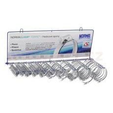 STOJAN OSAZENÝ NEPERFOROVANÝMI HADICOVÝMI SPONAMI TYP W1, (10X10 KS) NORMACLAMP TORRO - VÝROBA NĚMECKO