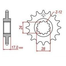 REŤAZOVÉ KOLIESKO PRE SEKUNDÁRNE REŤAZY TYPU 530, JT - ANGLICKO (16 ZUBOV)