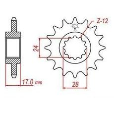 REŤAZOVÉ KOLIESKO PRE SEKUNDÁRNE REŤAZY TYPU 520, JT - ANGLICKO (13 ZUBOV)