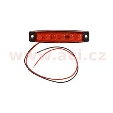 POZIČNÍ SVĚTLO 9,5*2[CM] ČERVENÉ 12/24V (6 LED DIOD) S 30 CM KABELEM TRUCK L-P