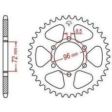 OCEĽOVÁ ROZETA PRE SEKUNDÁRNE REŤAZY TYPU 520, JT - ANGLICKO (42 ZUBOV)