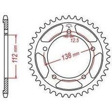 OCEĽOVÁ ROZETA PRE SEKUNDÁRNE REŤAZY TYPU 530, JT - ANGLICKO (39 ZUBOV)