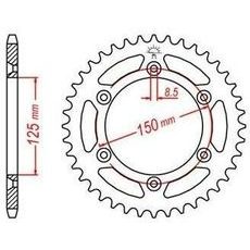 OCEĽOVÁ ROZETA PRE SEKUNDÁRNE REŤAZY TYPU 520, JT - ANGLICKO (44 ZUBOV)
