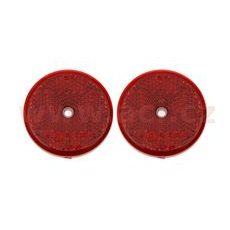 UNIVERZÁLNÍ ODRAZKA KULATÁ S OTVOREM PRO UCHYCENÍ, ČERVENÁ (PRŮMĚR 50 MM) 2 KS
