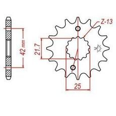 REŤAZOVÉ KOLIESKO PRE SEKUNDÁRNE REŤAZY TYPU 520, JT - ANGLICKO (15 ZUBOV)