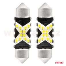 LED 12/24 V 12XSMD 2016 BÍLÁ 5500K C5W CAN-BUS SADA 2 KS