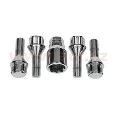 BEZPEČNOSTNÍ ŠROUB KOLA, ZÁVIT M12X1.25, KUŽELOVÉ SEDLO, DÉLKA ZÁVITU 27 MM (SADA 4 KS)