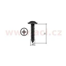 SAMOŘEZNÝ KŘÍŽOVÝ VRUT ČERNÝ POZINK FE (SADA 20 KS) (4,8 MM, 22 MM)