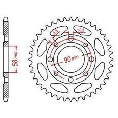 OCEĽOVÁ ROZETA PRE SEKUNDÁRNE REŤAZY TYPU 420, JT - ANGLICKO (36 ZUBOV)