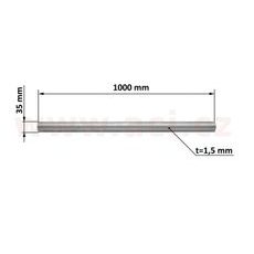 UNIVERZÁLNA RÚRA VÝFUKU 1M NEREZ, VONKAJŠÍ PRIEMER 35 MM, HR. 1,5 MM TYLL