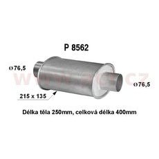 UNIVERZÁLNÍ TLUMIČ PLOCHÝ (TRUBKA 76,5 MM, DÉLKA 40 CM) (TĚLO 21,5X13,5 CM, DÉLKA 25 CM) FENNO