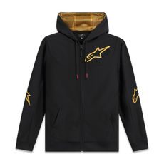 MIKINA SESSIONS 3 HOODIE, ALPINESTARS (ČERNÁ/ZLATÁ)