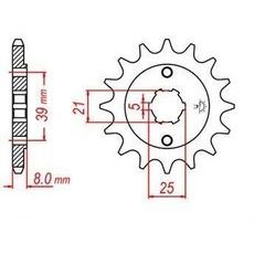 REŤAZOVÉ KOLIESKO PRE SEKUNDÁRNE REŤAZY TYPU 520, JT - ANGLICKO (14 ZUBOV)