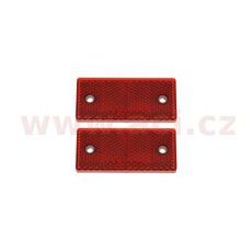 UNIVERZÁLNÍ ODRAZKA OBDÉLNÍK S DVĚMA OTVORY PRO UCHYCENÍ, ČERVENÁ (69X31,5 MM) 2 KS