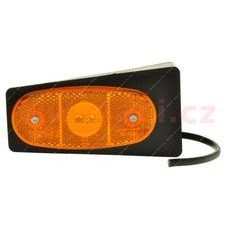 BOČNÍ POZIČNÍ SVĚTLO OVÁLNÉ ORANŽOVÉ LED S DRŽÁKEM 12/24V TRUCK L=P