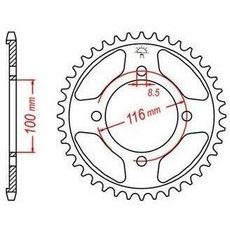 OCEĽOVÁ ROZETA PRE SEKUNDÁRNE REŤAZY TYPU 428, JT - ANGLICKO (54 ZUBOV)