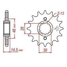 REŤAZOVÉ KOLIESKO PRE SEKUNDÁRNE REŤAZY TYPU 530, JT - ANGLICKO (16 ZUBOV)