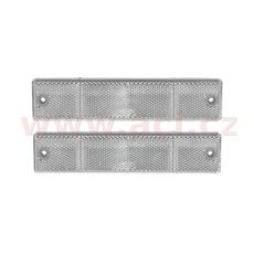 UNIVERZÁLNÍ ODRAZKA OBDÉLNÍK S DVĚMA OTVORY PRO UCHYCENÍ, BÍLÁ (173X40 MM) 2 KS