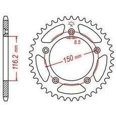 OCEĽOVÁ ROZETA PRE SEKUNDÁRNE REŤAZY TYPU 520, JT - ANGLICKO (42 ZUBOV)
