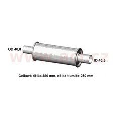 UNIVERZÁLNÍ TLUMIČ KULATÝ PRŮMĚR TLUMIČE 90, PRŮMĚR 40