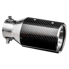 KONCOVKA VÝFUKU NEREZOVÁ KULATÁ KARBONOVÝ VZHLED, VNĚJŠÍ PRŮMĚR 89MM, DÉLKA 178MM, VNITŘNÍ PRŮMĚR 45-58MM ASSO