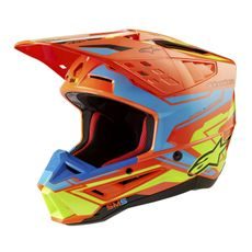 PRILBA S-M5 ACTION 2, ALPINESTARS (ORANŽOVÁ FLUO/SVĚTLE MODRÁ/ŽLUTÁ FLUO) 2026
