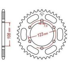 OCEĽOVÁ ROZETA PRE SEKUNDÁRNE REŤAZY TYPU 428, JT - ANGLICKO (49 ZUBOV)