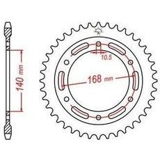 OCEĽOVÁ ROZETA PRE SEKUNDÁRNE REŤAZY TYPU 525, JT - ANGLICKO (42 ZUBOV)