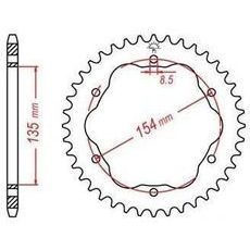 DURALOVÁ ROZETA PRE SEKUNDÁRNE REŤAZY TYPU 520, JT - ANGLICKO (38 ZUBOV)