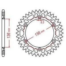DURALOVÁ ROZETA PRE SEKUNDÁRNE REŤAZY TYPU 520, JT - ANGLICKO (50 ZUBOV)
