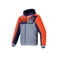 BUNDA CHROME V2 ŠPORT HOODIE MM93 KOLEKCE, ALPINESTARS (SVETLE ŠEDÁ/MODRÁ/ČERVENÁ FLUO) 2026